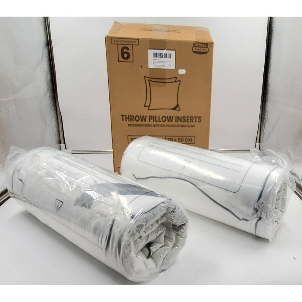 Utopia Bedding Throw Insert Pillow 2 Pack White 20x20 Inches Bed And Couch Pillo